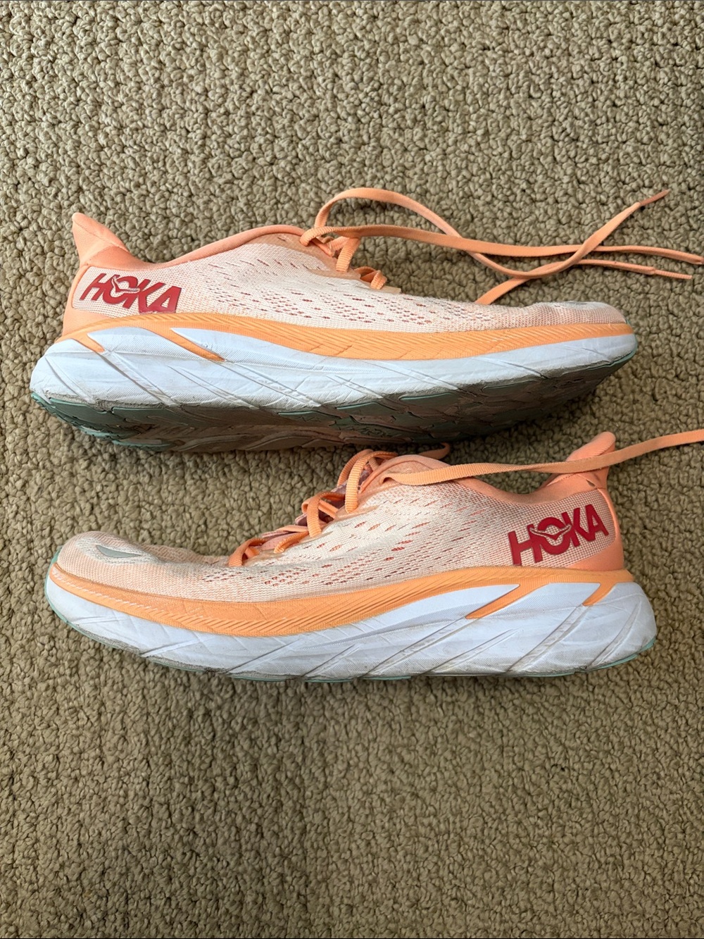 Hoka Women’s Peach/Coral Lightweight Running Shoes